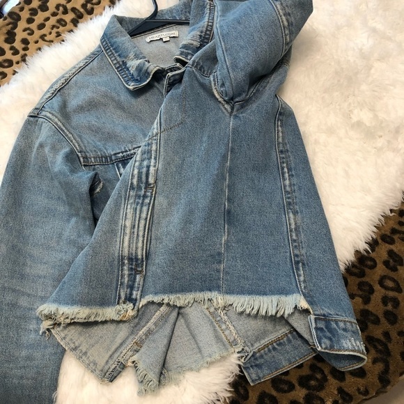 HEARTLOOM Distressed Fringe Denim Jacket Womens Size XS - Picture 9 of 14